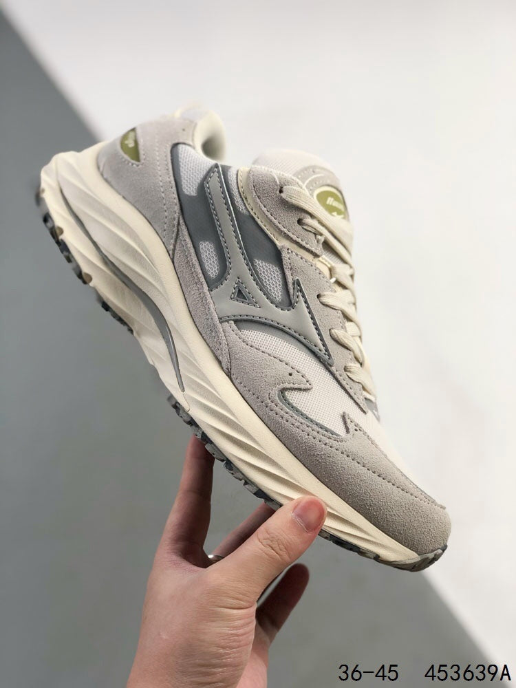 Mizuno Wave Rider β Retro Sneaker | Cream White Silver | D1GA330903
