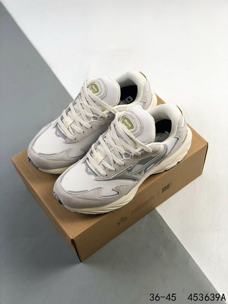 Mizuno Wave Rider β Retro Sneaker | Cream White Silver | D1GA330903