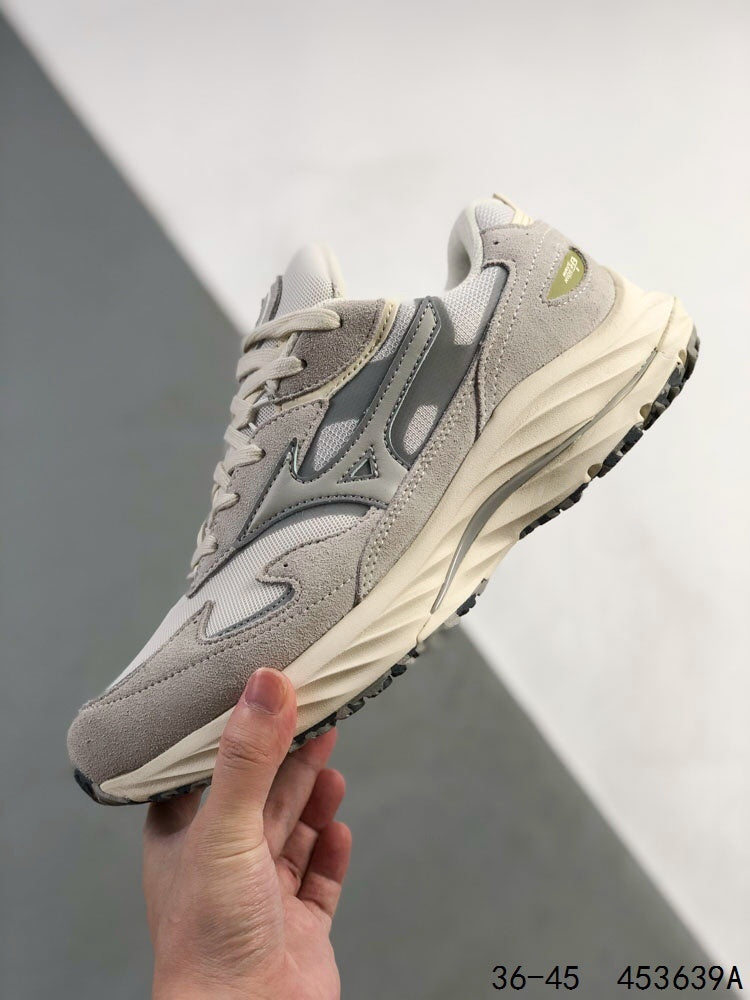 Mizuno Wave Rider β Retro Sneaker | Cream White Silver | D1GA330903
