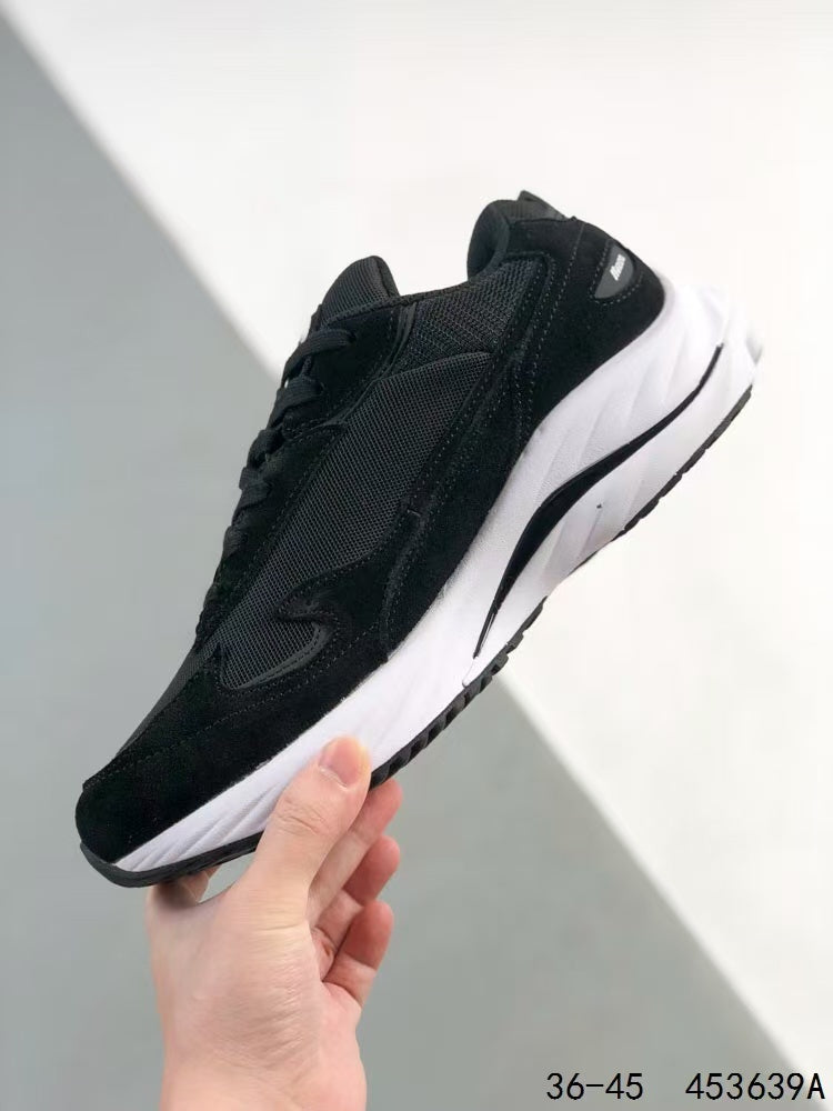 Mizuno Wave Rider β Retro Sneaker | Black White | D1GA330801