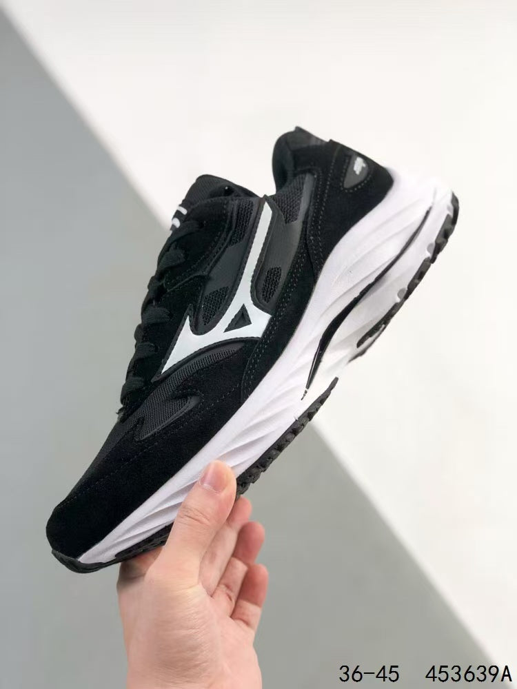 Mizuno Wave Rider β Retro Sneaker | Black White | D1GA330801