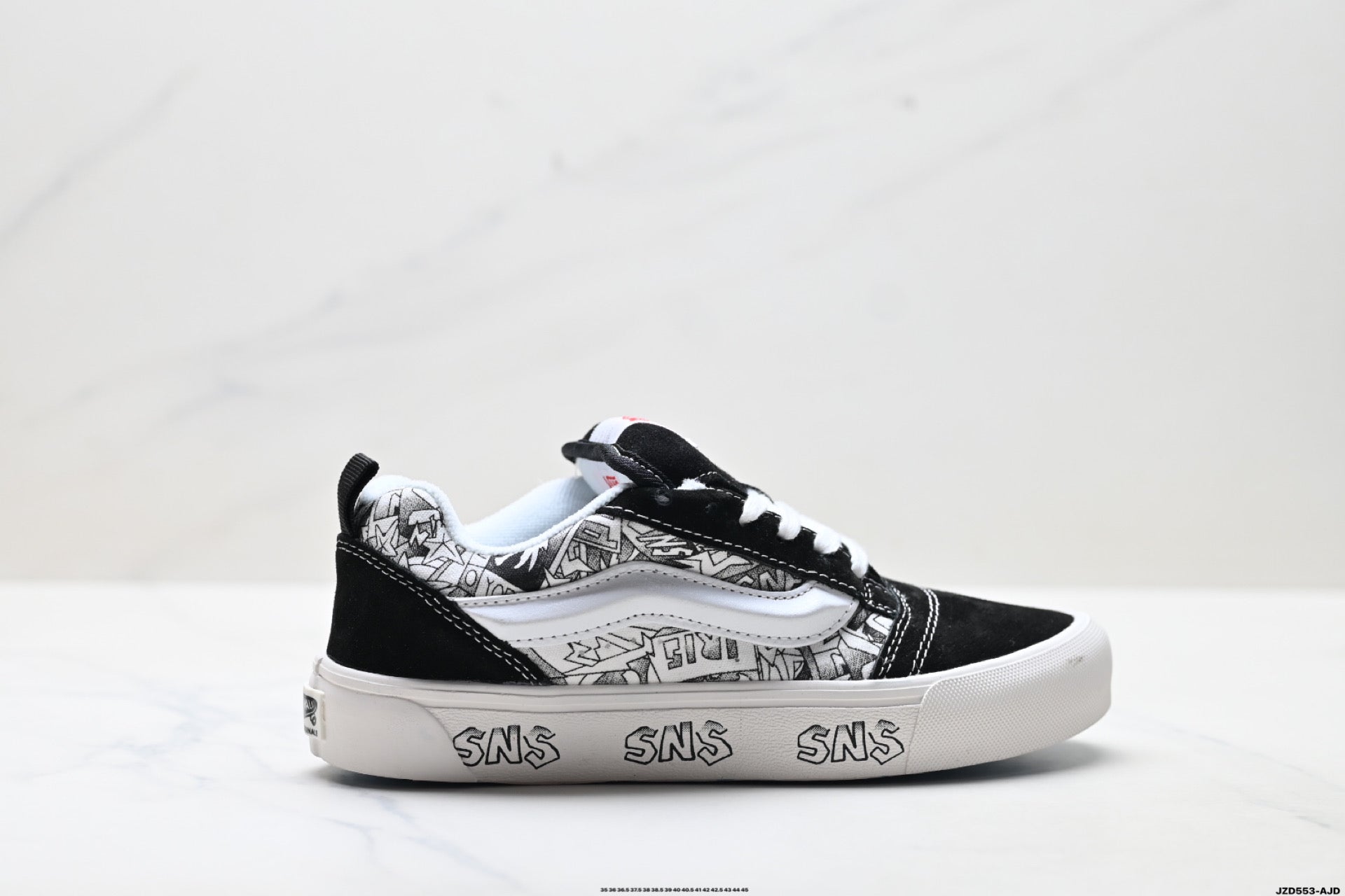 Vans × Sneakersnstuff (SNS) Knu-Skool | Black White Graffiti | VN-OD3HY28