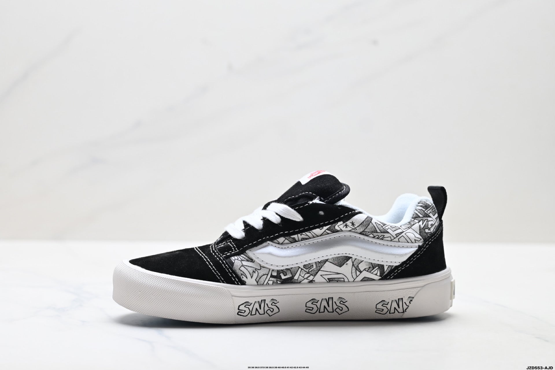 Vans × Sneakersnstuff (SNS) Knu-Skool | Black White Graffiti | VN-OD3HY28