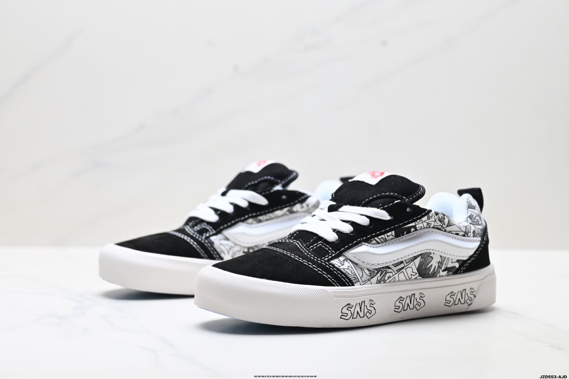Vans × Sneakersnstuff (SNS) Knu-Skool | Black White Graffiti | VN-OD3HY28