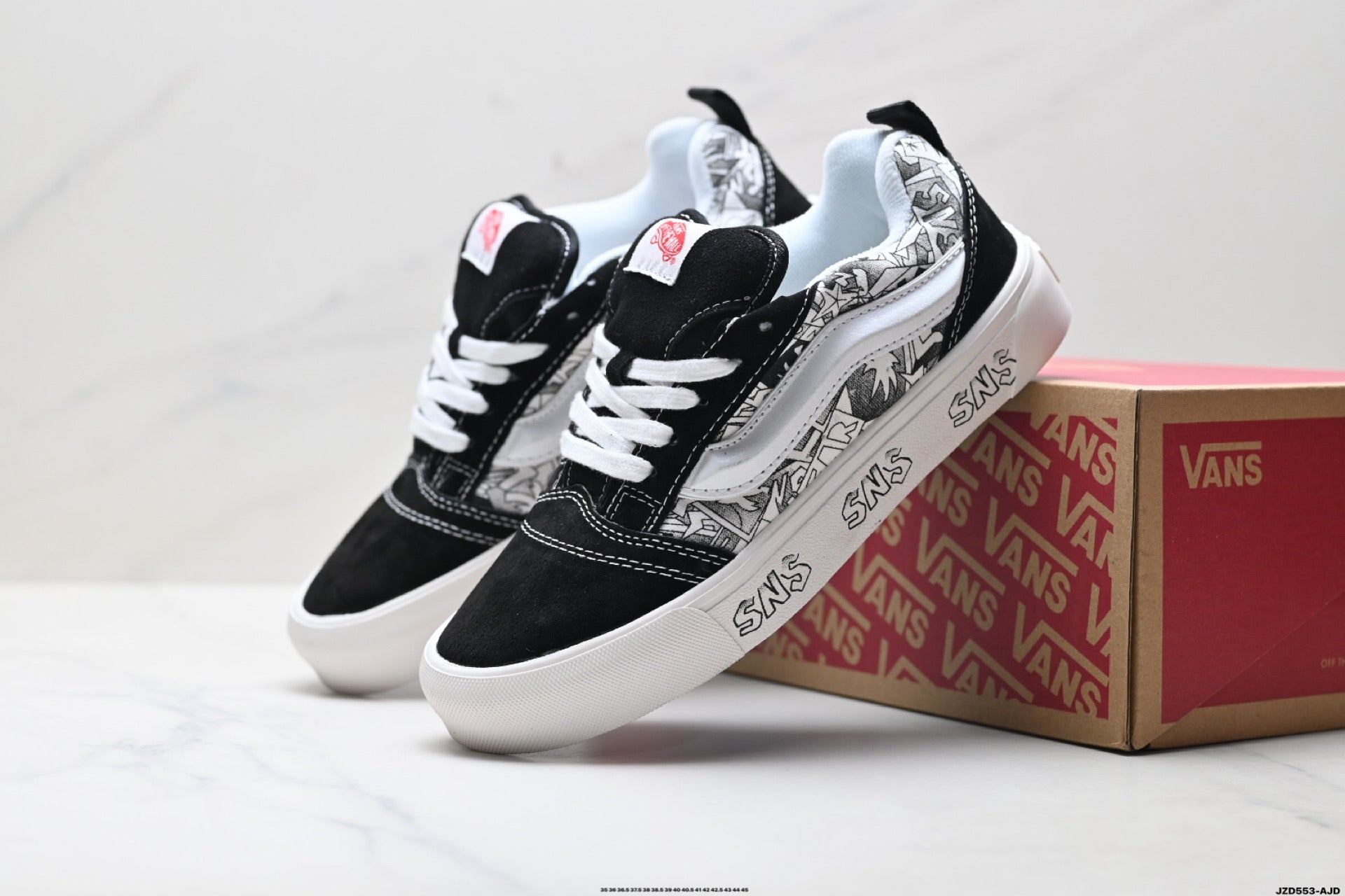 Vans × Sneakersnstuff (SNS) Knu-Skool | Black White Graffiti | VN-OD3HY28