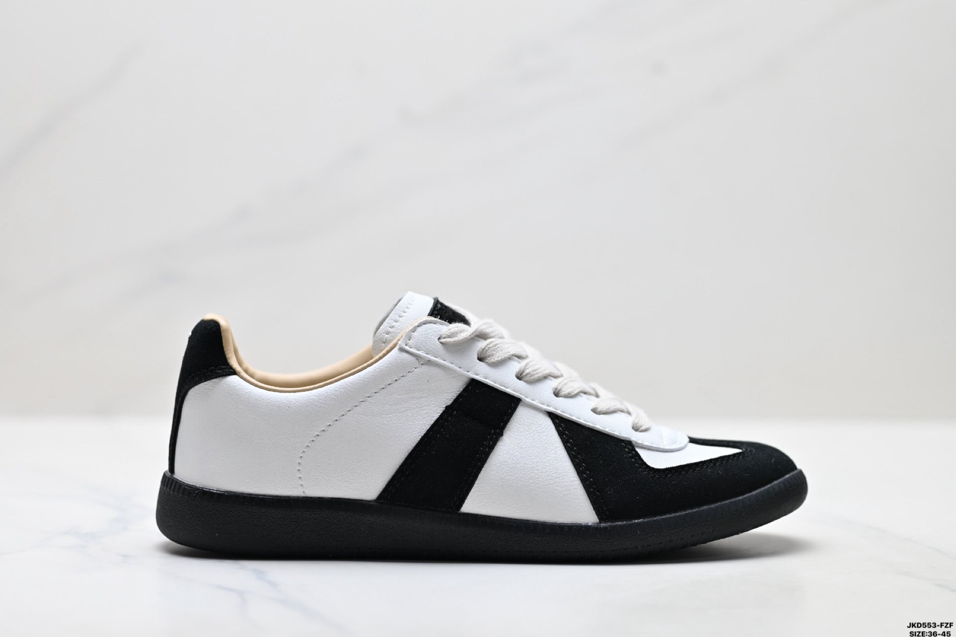 Maison Margiela Replica Wedge Low-Top Sneaker in Calfskin — DX003DGR41-1 (Black & White)