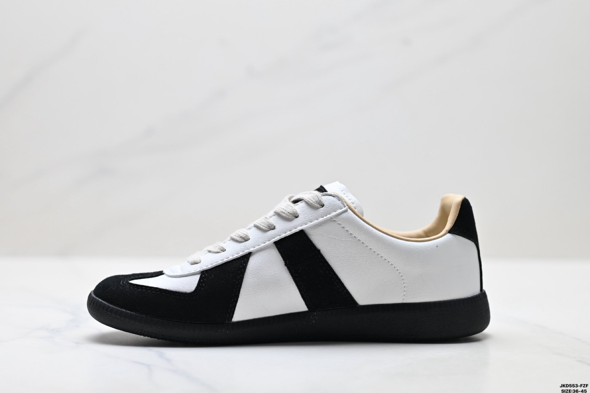 Maison Margiela Replica Wedge Low-Top Sneaker in Calfskin — DX003DGR41-1 (Black & White)