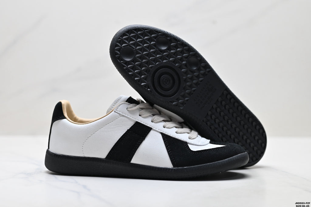 Maison Margiela Replica Wedge Low-Top Sneaker in Calfskin — DX003DGR41-1 (Black & White)