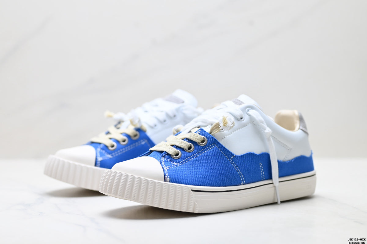 Maison Margiela Evolution Low-Top Sneaker in Leather & Canvas — S57WS0391P6231H9386