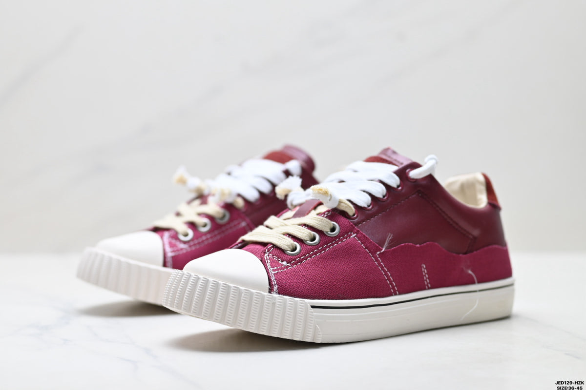 Maison Margiela Evolution Low-Top Sneaker in Leather & Canvas — S57WS0391P5063H9397