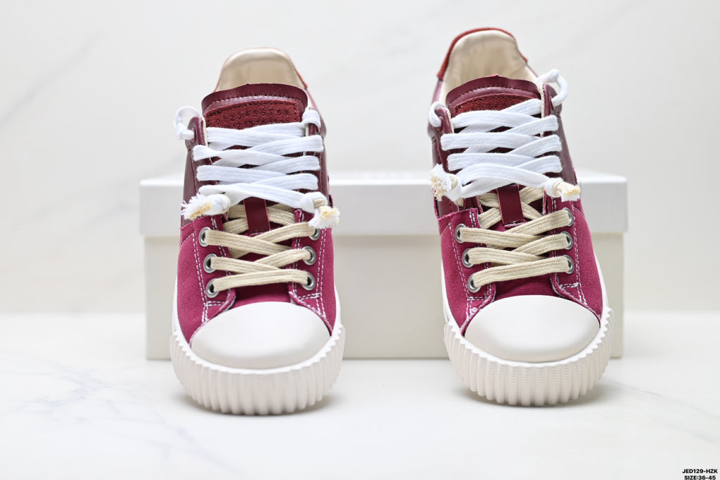 Maison Margiela Evolution Low-Top Sneaker in Leather & Canvas — S57WS0391P5063H9397