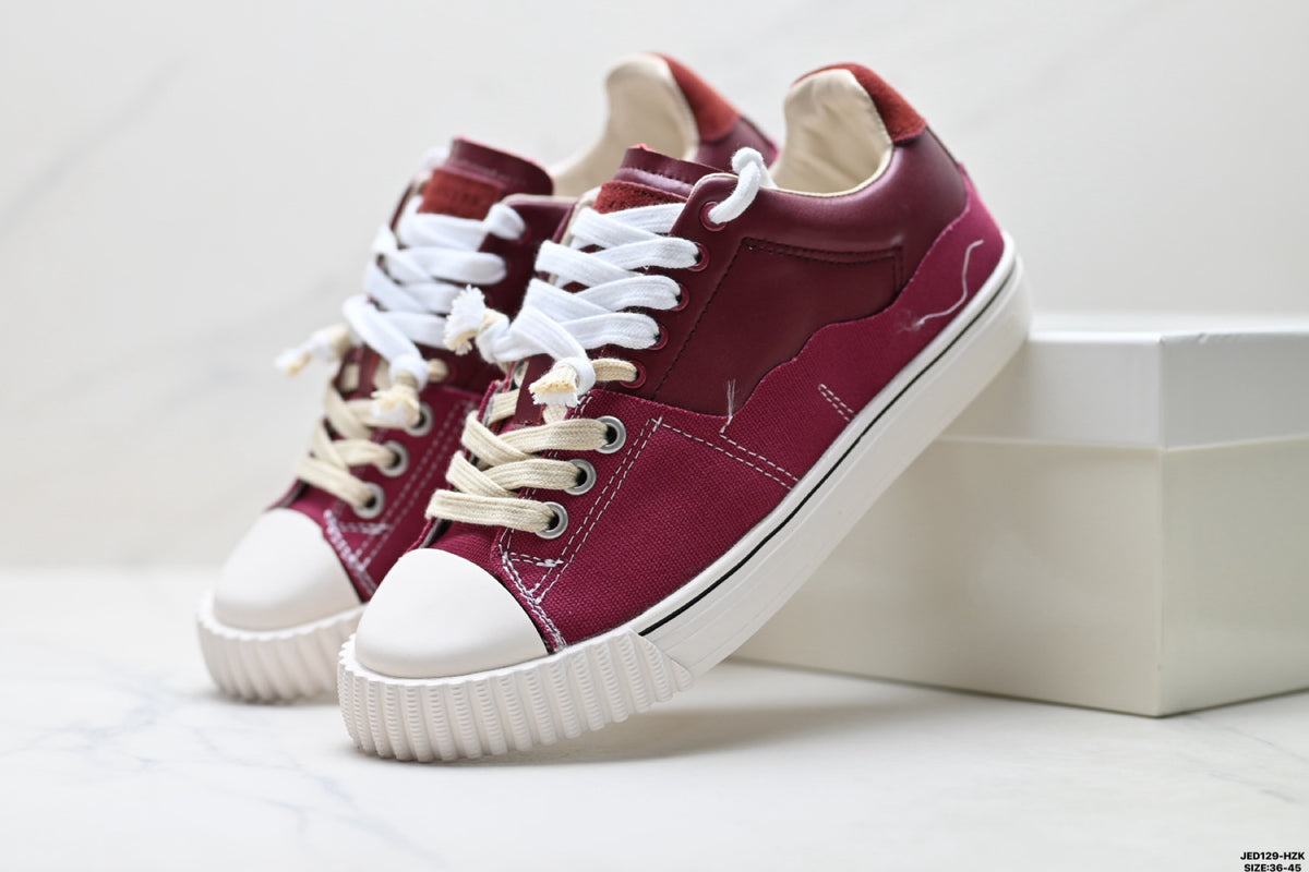 Maison Margiela Evolution Low-Top Sneaker in Leather & Canvas — S57WS0391P5063H9397
