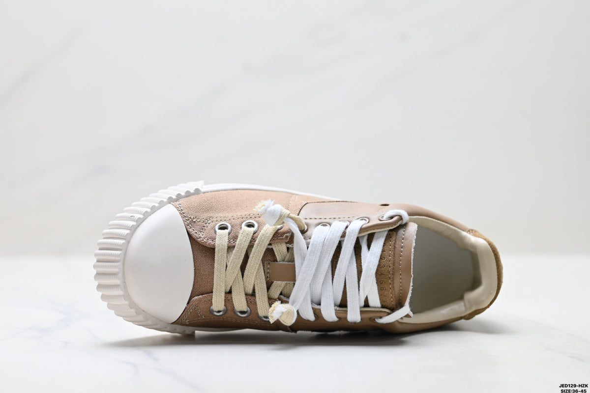 Maison Margiela Evolution Low-Top Sneaker in Leather & Canvas — S57WS0391P5063T2172