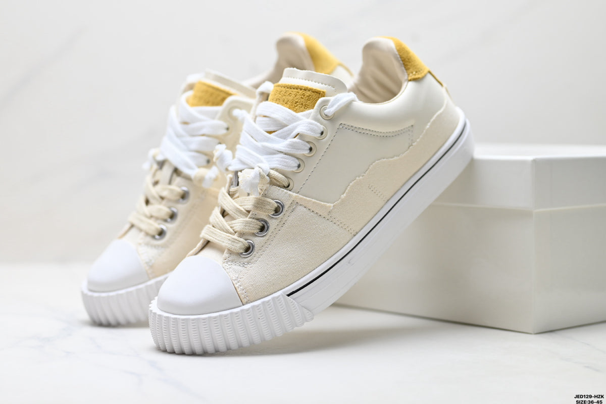 Maison Margiela Evolution Low-Top Sneaker in Leather & Canvas — S58WS0234P5063